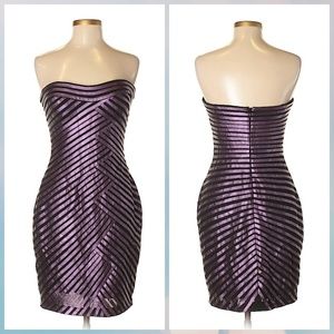 Aidan Mattox Purple Metallic Dress